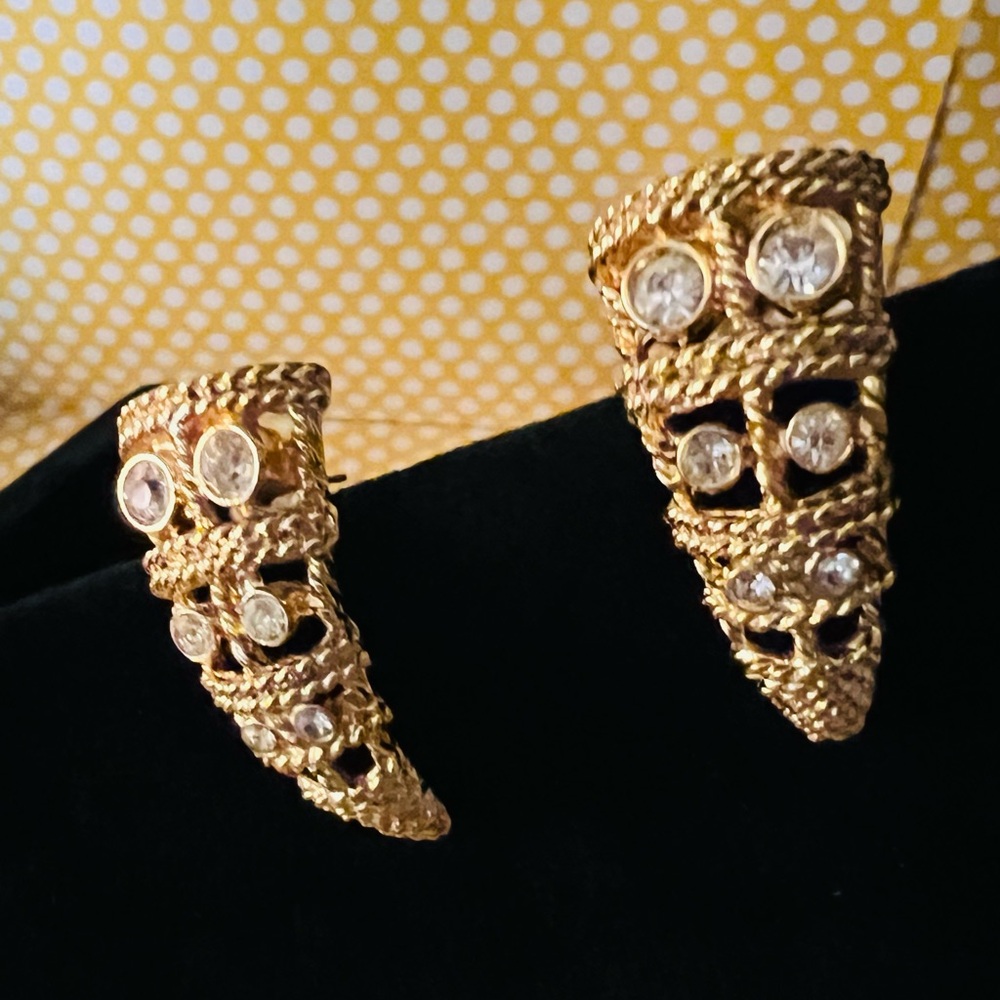 Gold and Crystal Statement Earrings